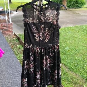 Black floral dress size medium